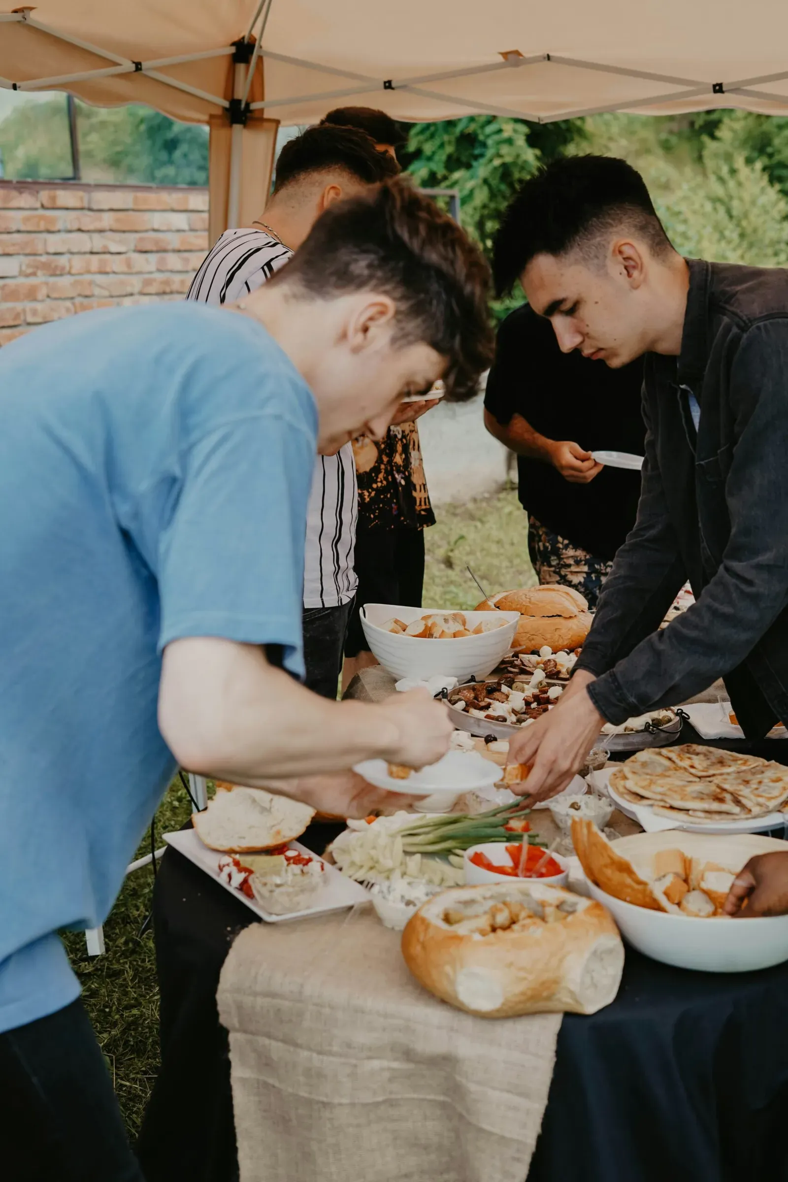 People sharing a meal together